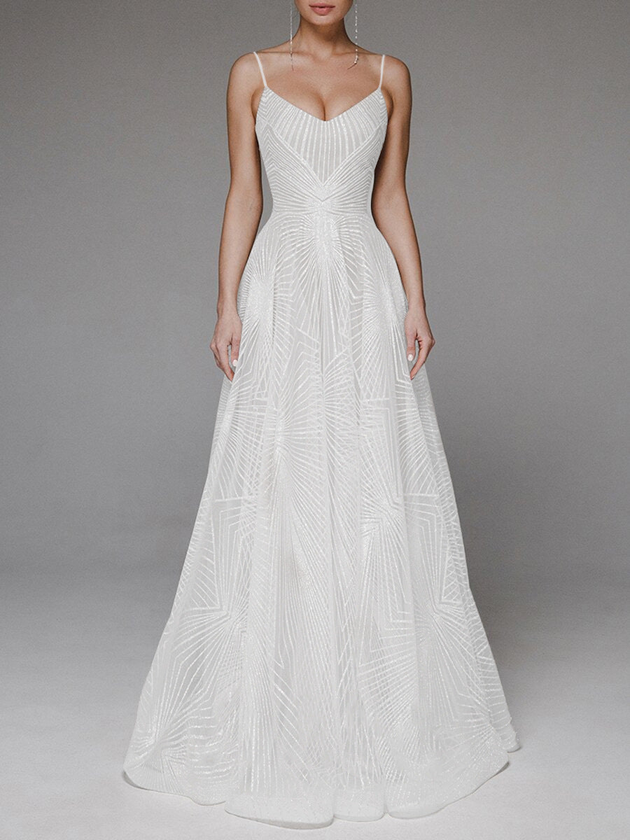 Spring Summer Women Clothing V Neck Maxi Dress Chic Strap Embroidered Sleeveless Dress