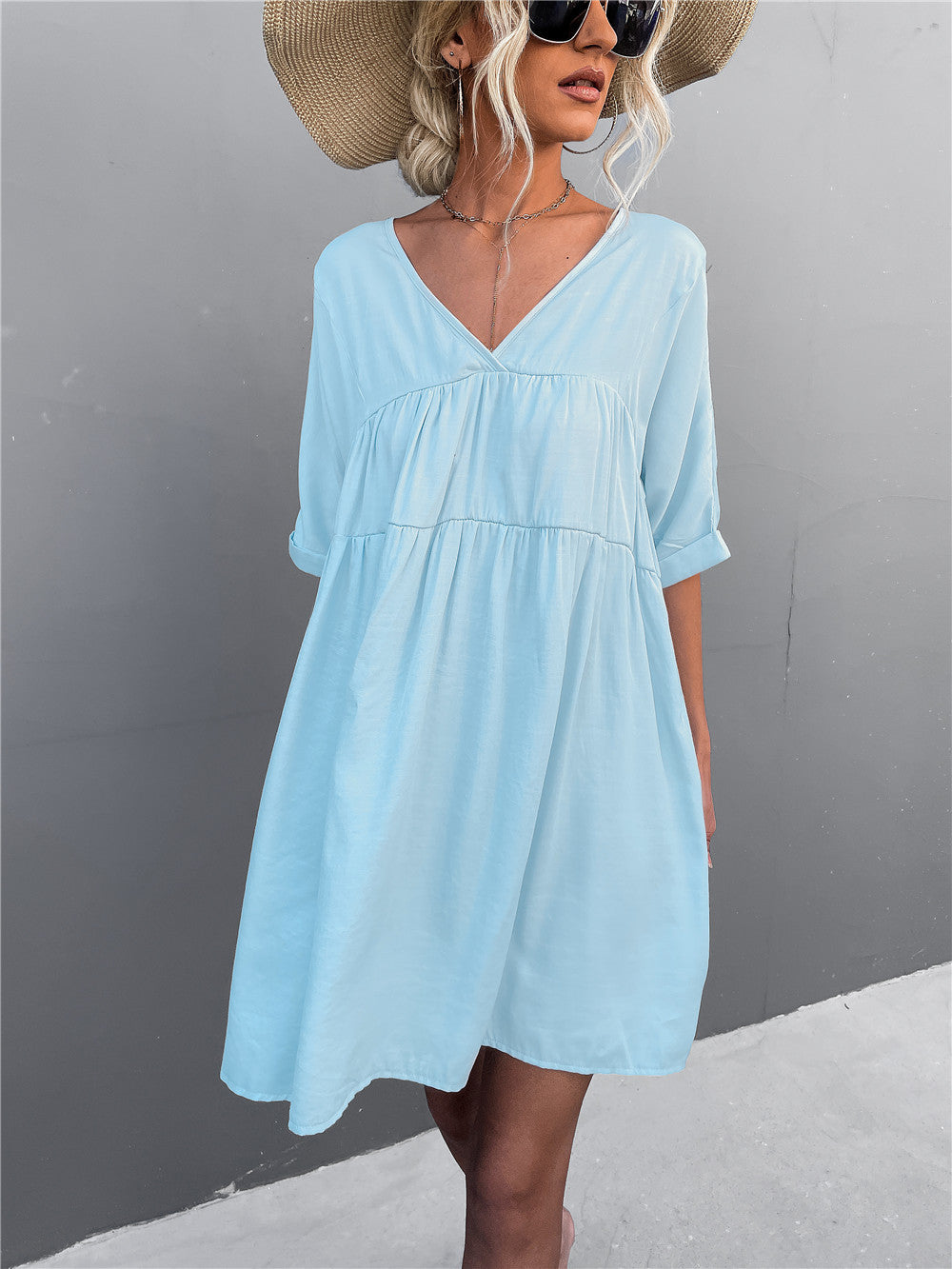 To Cheers Summer Pocketed Tassel Dress Ocean FINAL