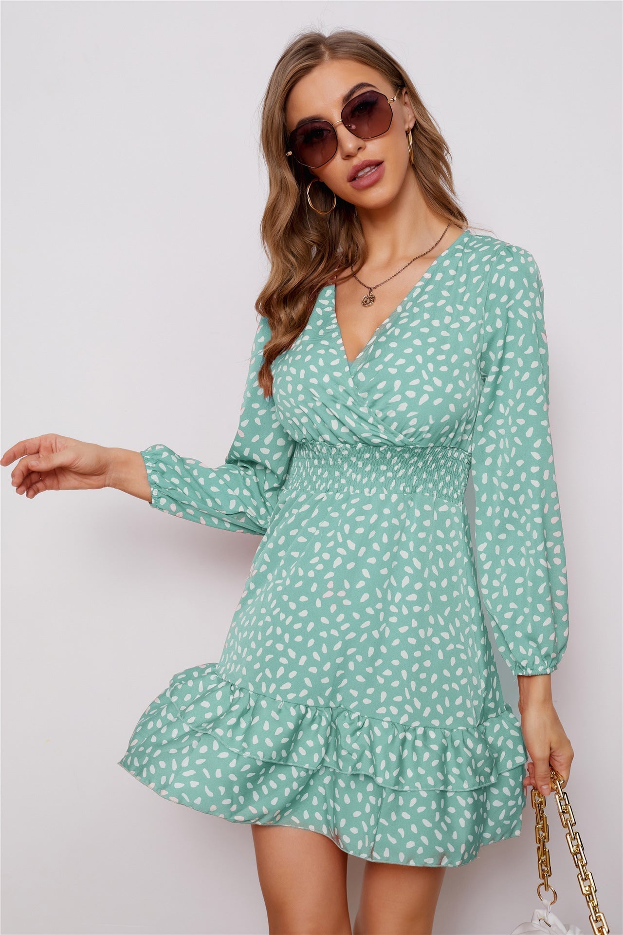 Metallic Cassy Detailed Mini Dress Teal FINAL