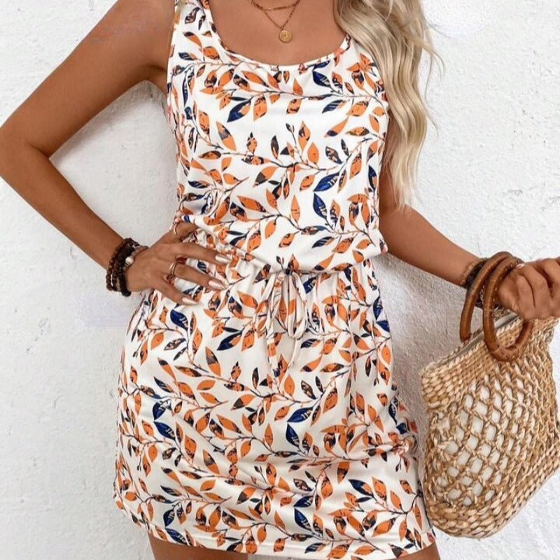 Flor Boutique Women's Flower Print Casual Mini Dress Evening Wear Edit