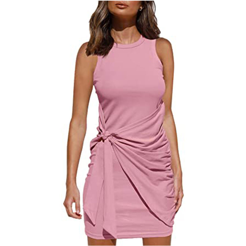 Exclusive Rosalía Women's Sleeveless Twisted Draped Mini Dress Everyday Luxe Edit