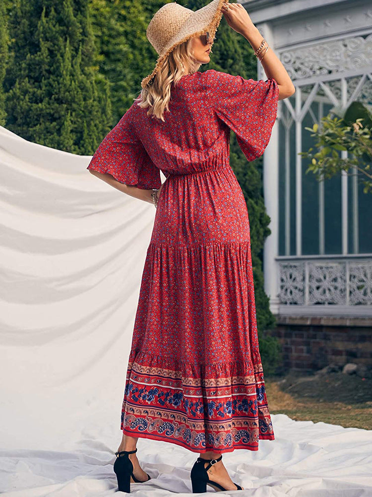 Printed Jayleen Smocked Midi Dress FINAL