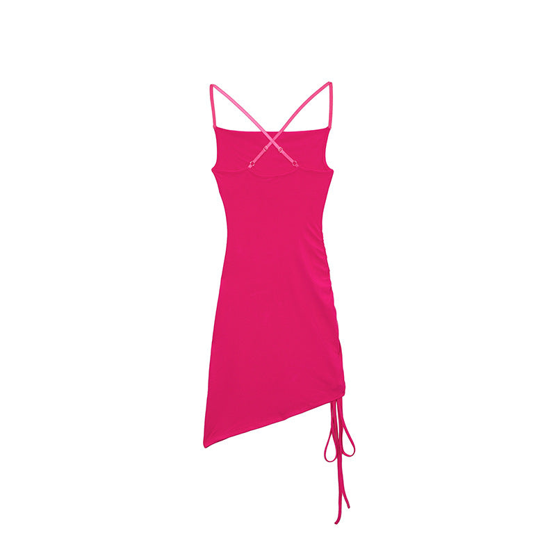 Effortless Virginia Women's Asymmetric Ruched Mini Dress Boutique Collection