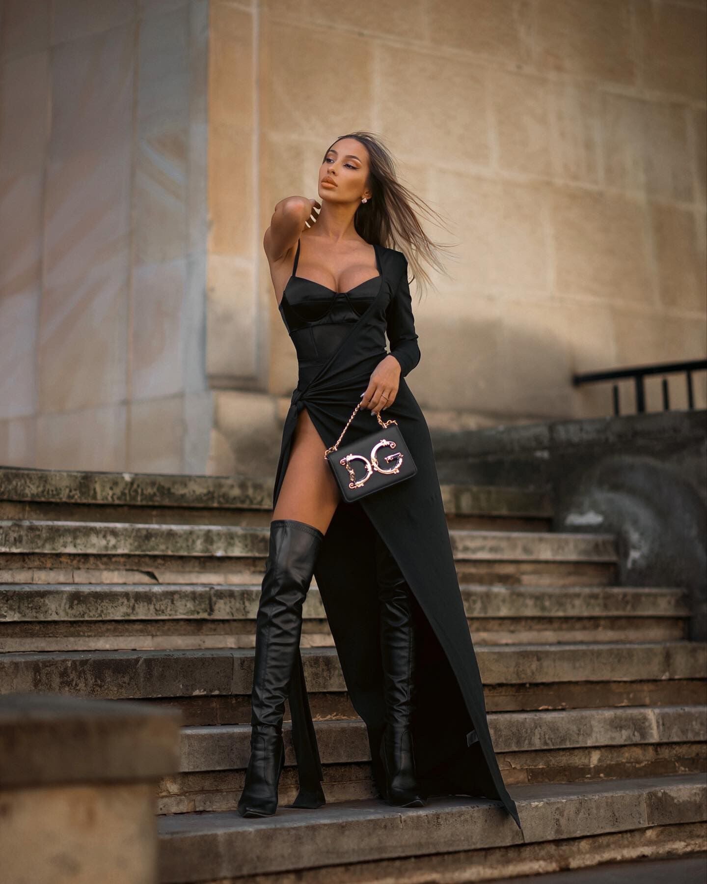 Stitching High Slit Shoulder Formal Dress Sling Vest Two Piece Set Relaxed Set