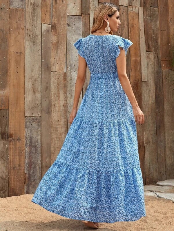 Watertown Bloom Tie Back Midi Dress