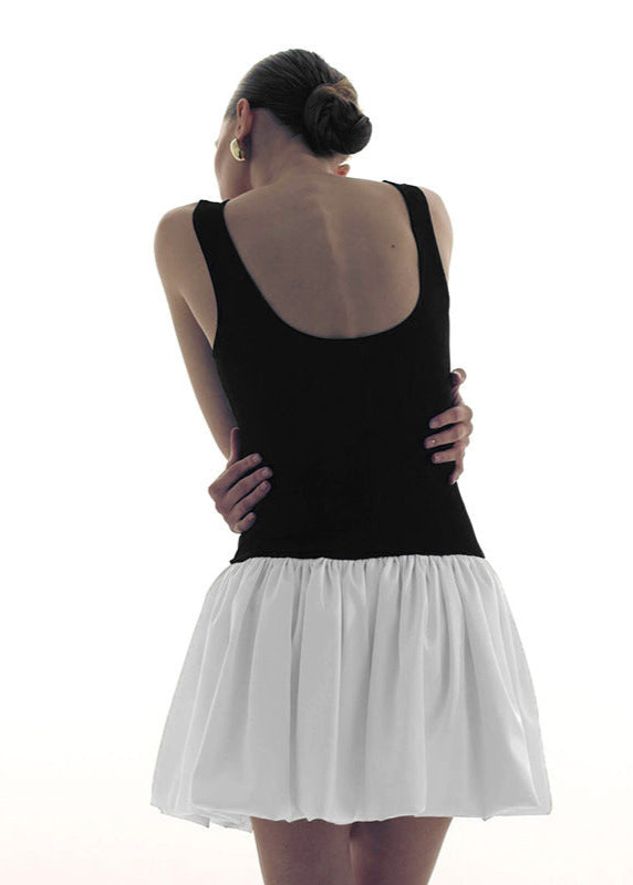 - Monroe Contrast Two-Tone Mini Dress