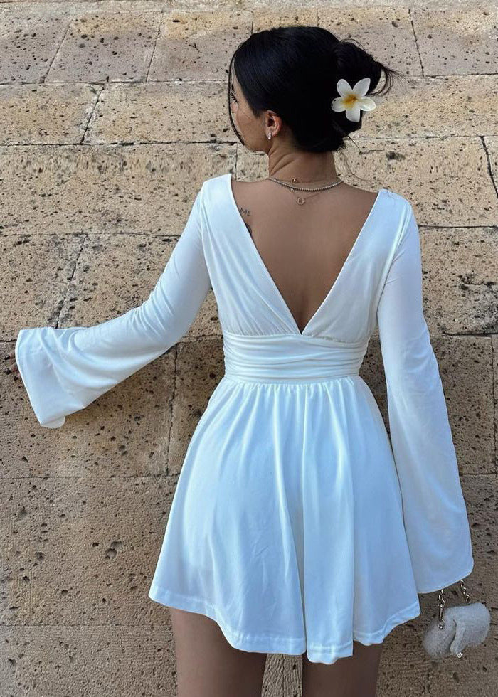 Long Amara Sleeve Wrap Mini Dress