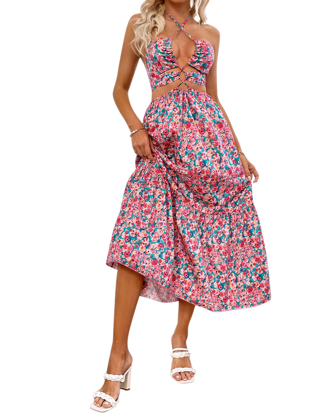 Strut City Printed Cutout Midi Dress FINAL
