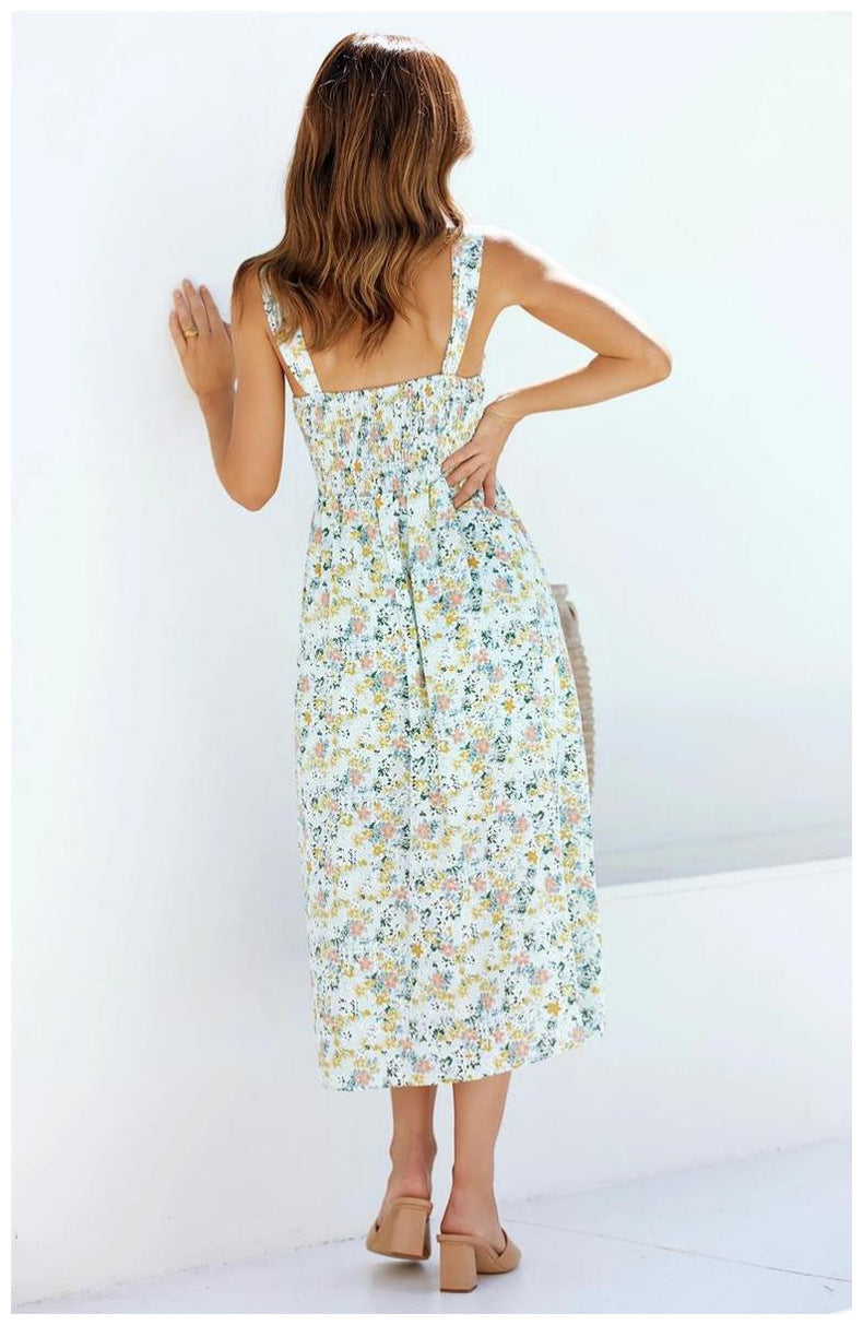 Tiered Cornfield Tassel Midi Dress