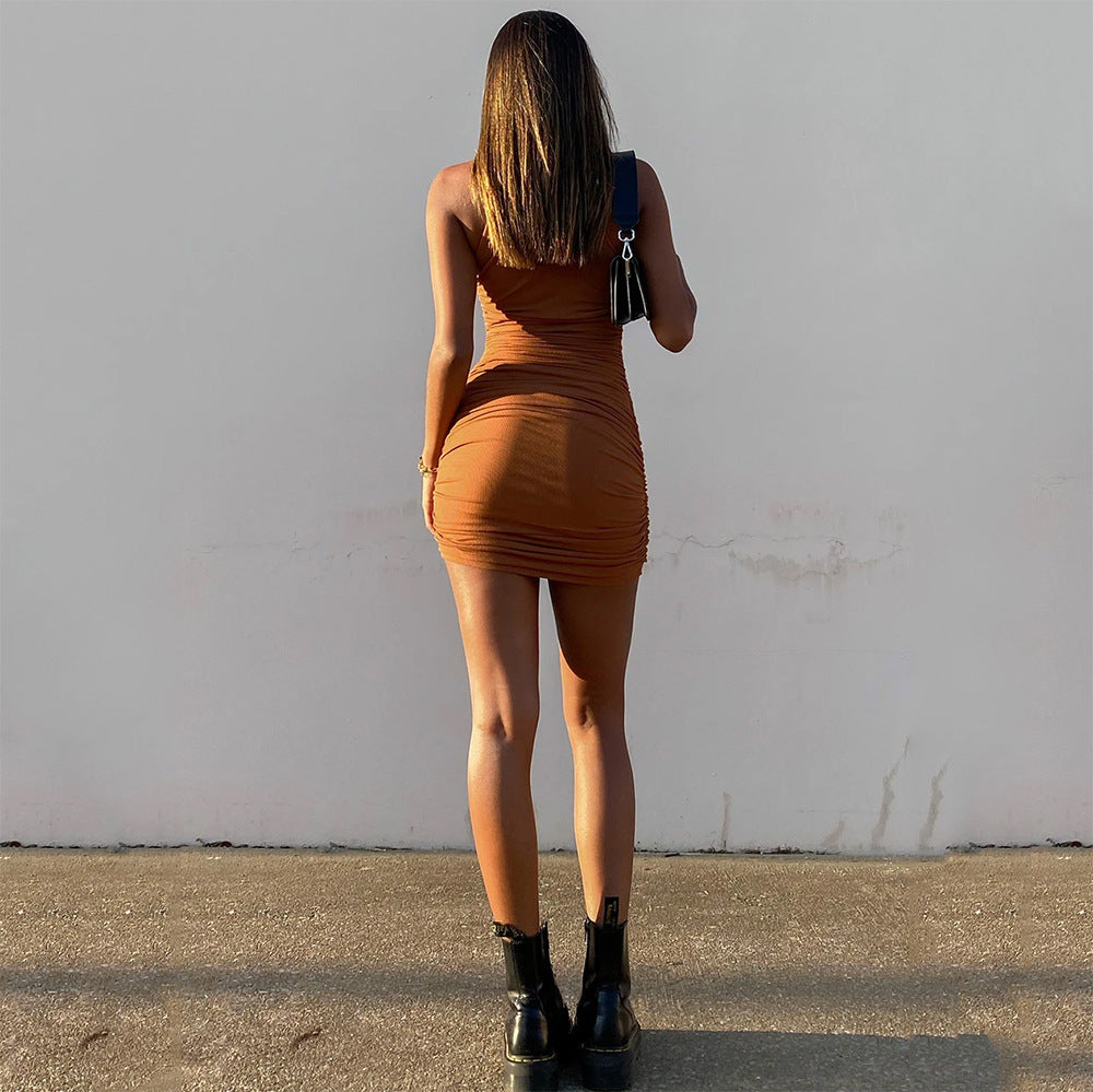 Bodycon Sparks Knit Dress Orange