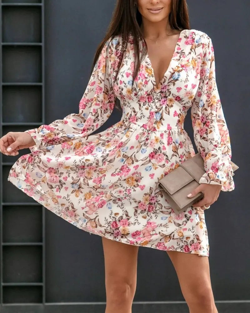 Throwin' Shade Flower Smocked Ruffle Dress