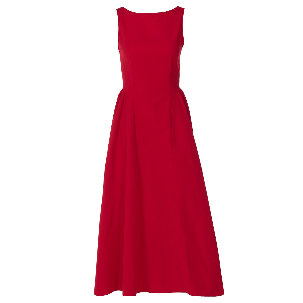 Color Solid Sleeveless Waist Slim Backless Dress