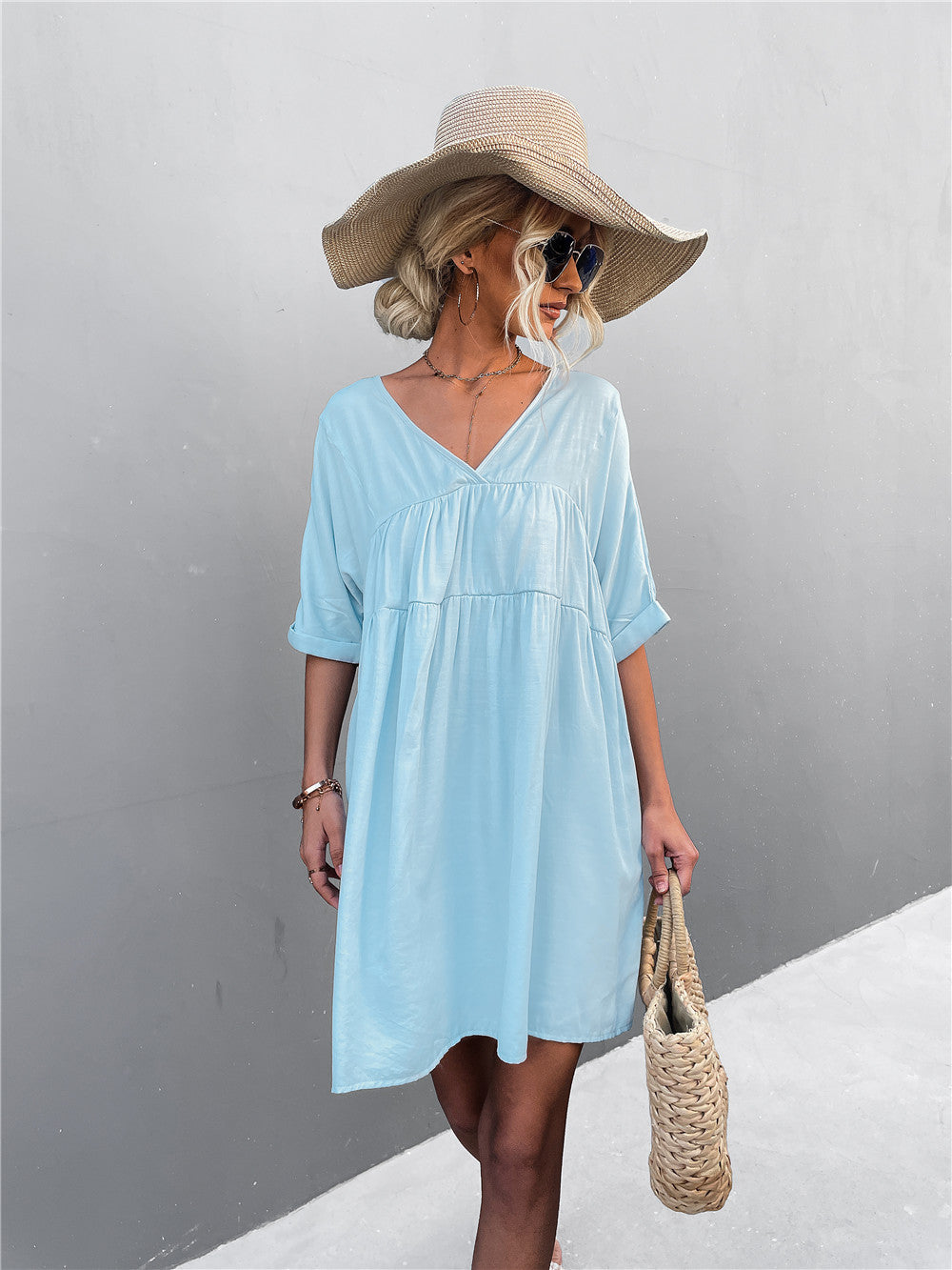 To Cheers Summer Pocketed Tassel Dress Ocean FINAL
