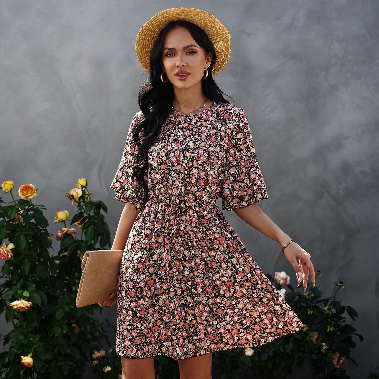 Lainie Botanical Tie Dress