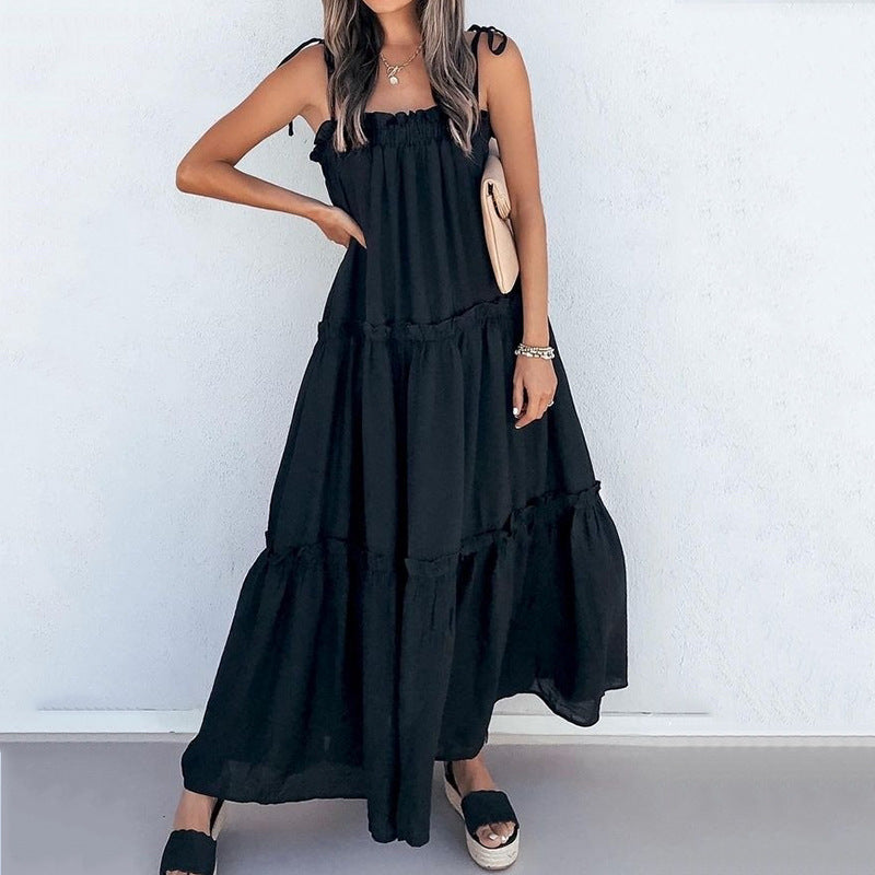 Tie Yancy Strap Wrap Midi Dress