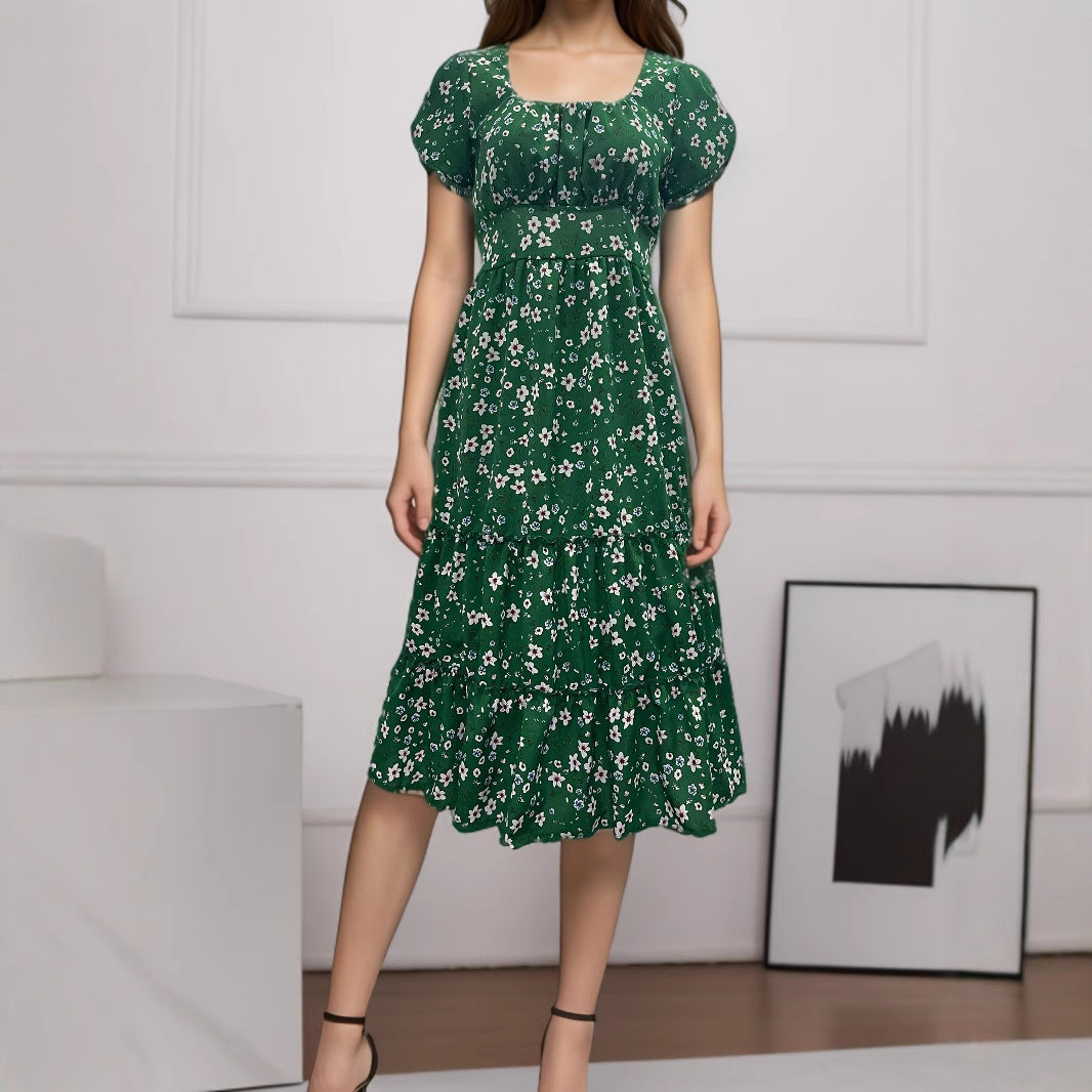 Cecilia Minimalist Women's Floral Pleated Maxi Dress Boutique Edit
