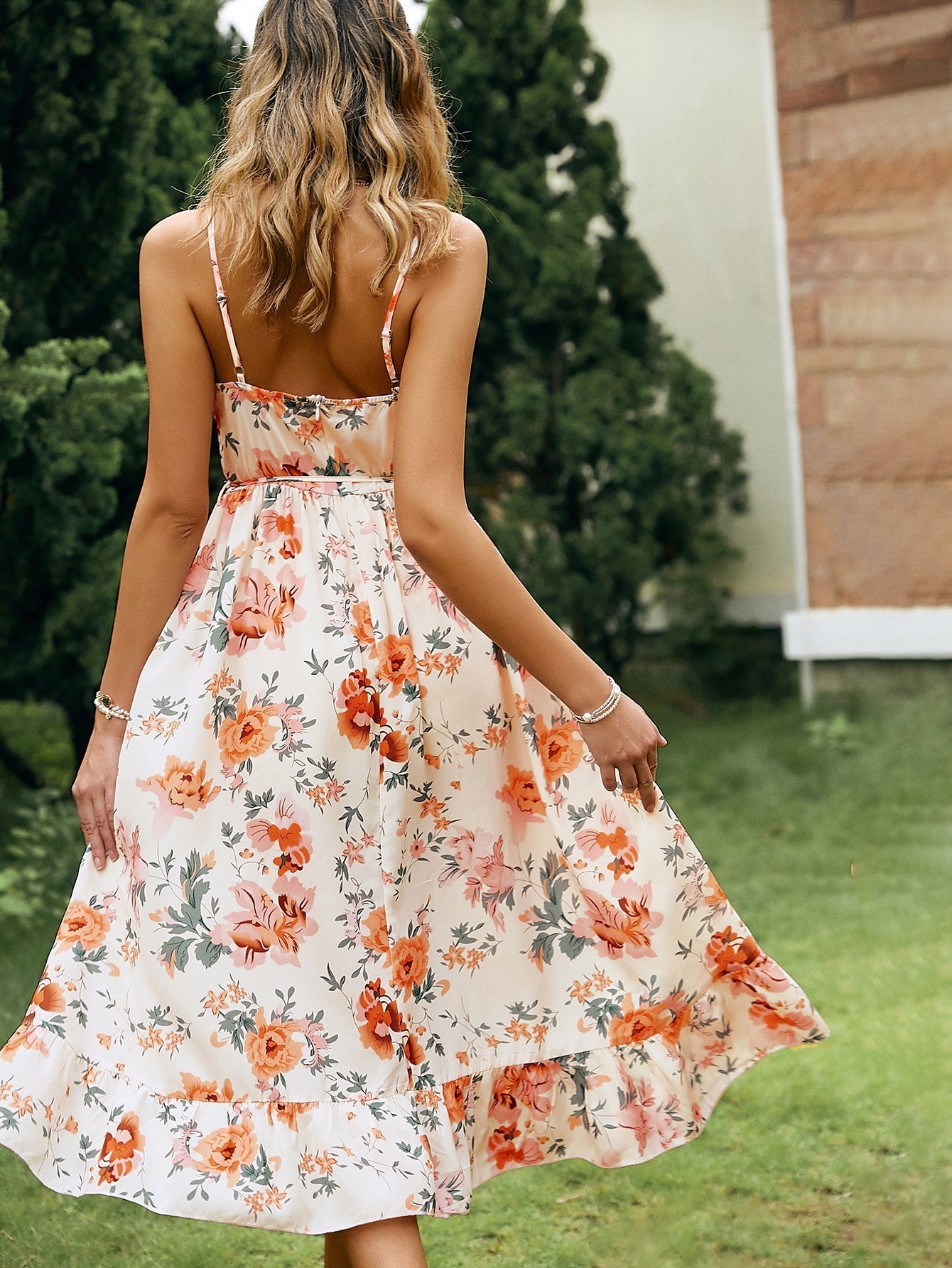 Retro Soul Floral Tiered Midi Dress
