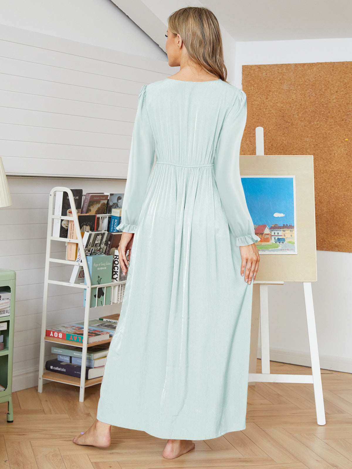Woven Queenie Shimmer Midi Dress Mint