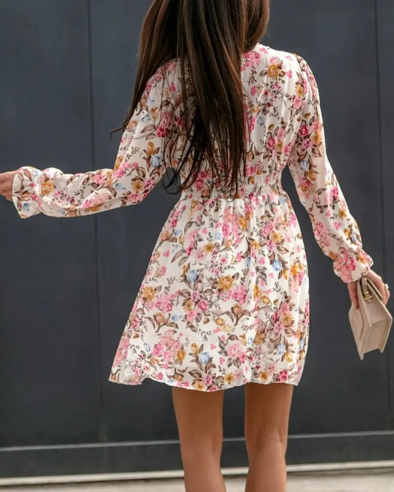 Throwin' Shade Flower Smocked Ruffle Dress