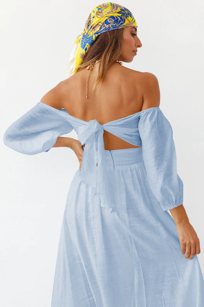 Puff Samantha Sleeve Midi Dress French Blue