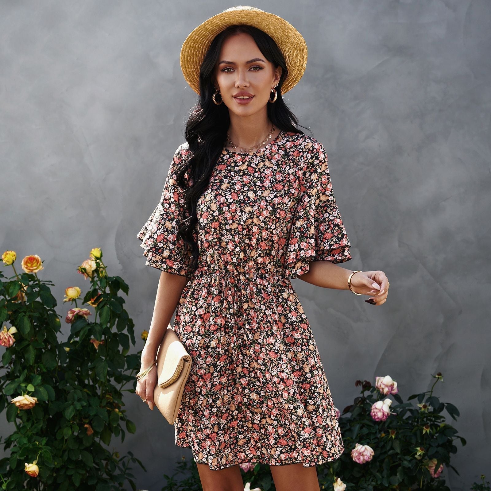 Lainie Botanical Tie Dress