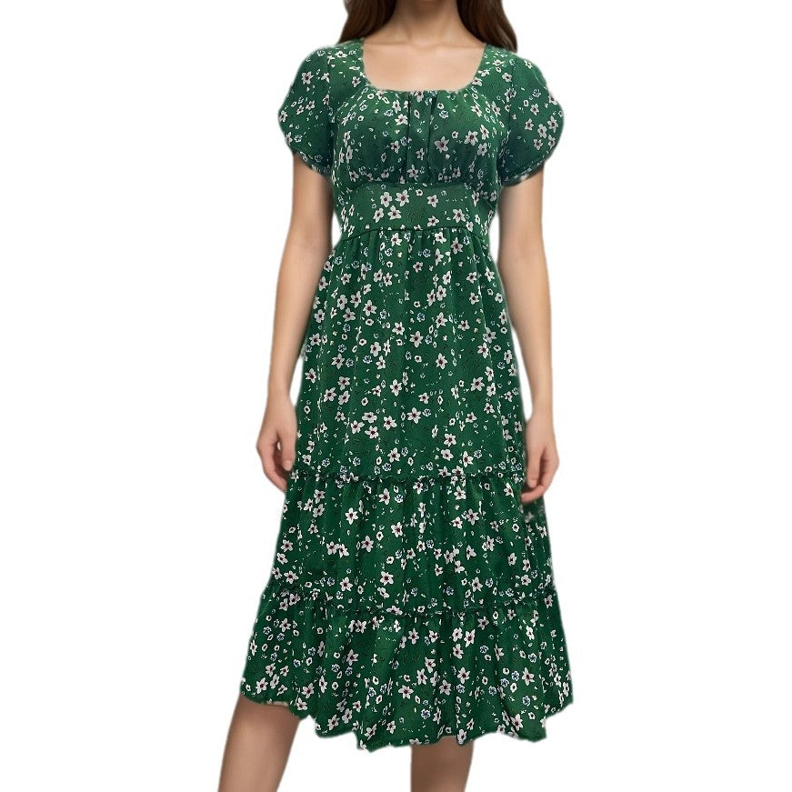 Cecilia Minimalist Women's Floral Pleated Maxi Dress Boutique Edit
