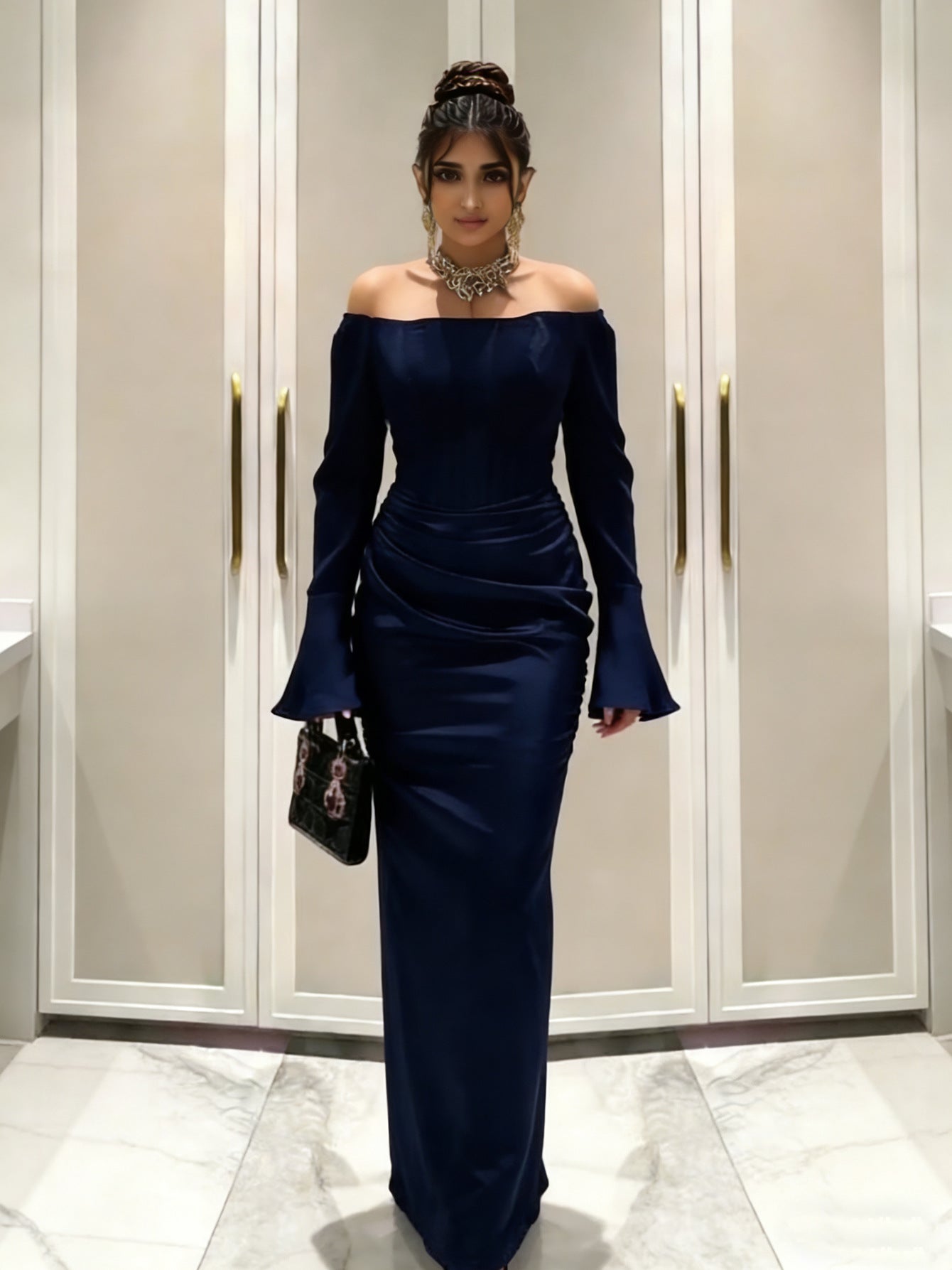 Women Clothing Tube Top Wedding Dress Toast Clothing Light Premium Engagement Wedding Dinner after Slit Hemline at Hem