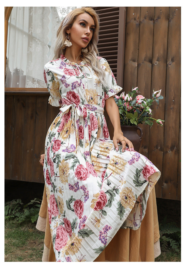 Printed Maybelle Pleated Midi Dress