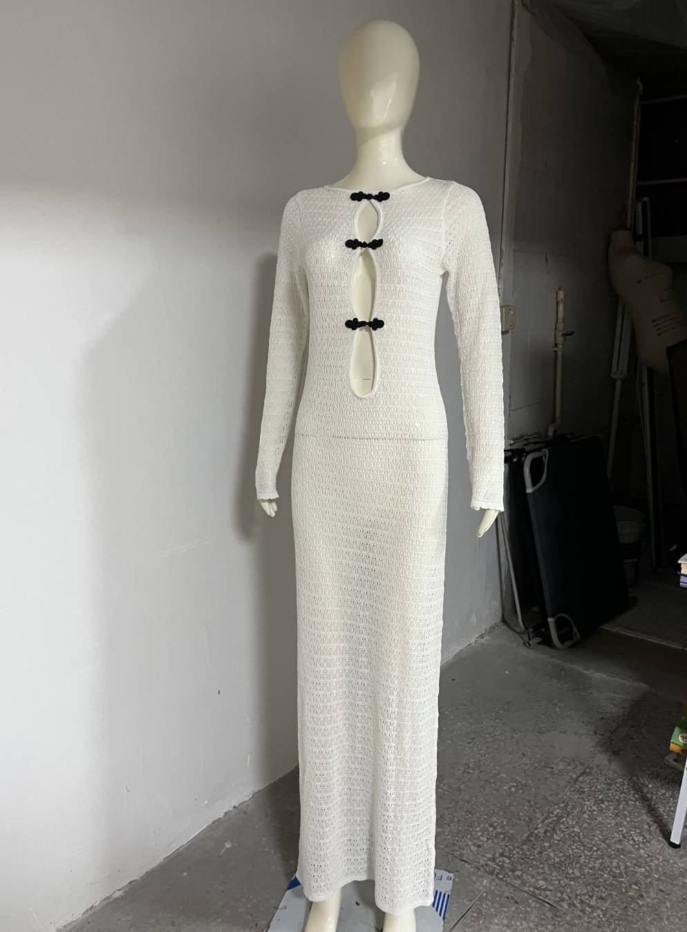 Out Hollow Cutout out Split Dress Beach Cover up Bohemian Dress Long Mopping Backless Fishtail Evening Dress