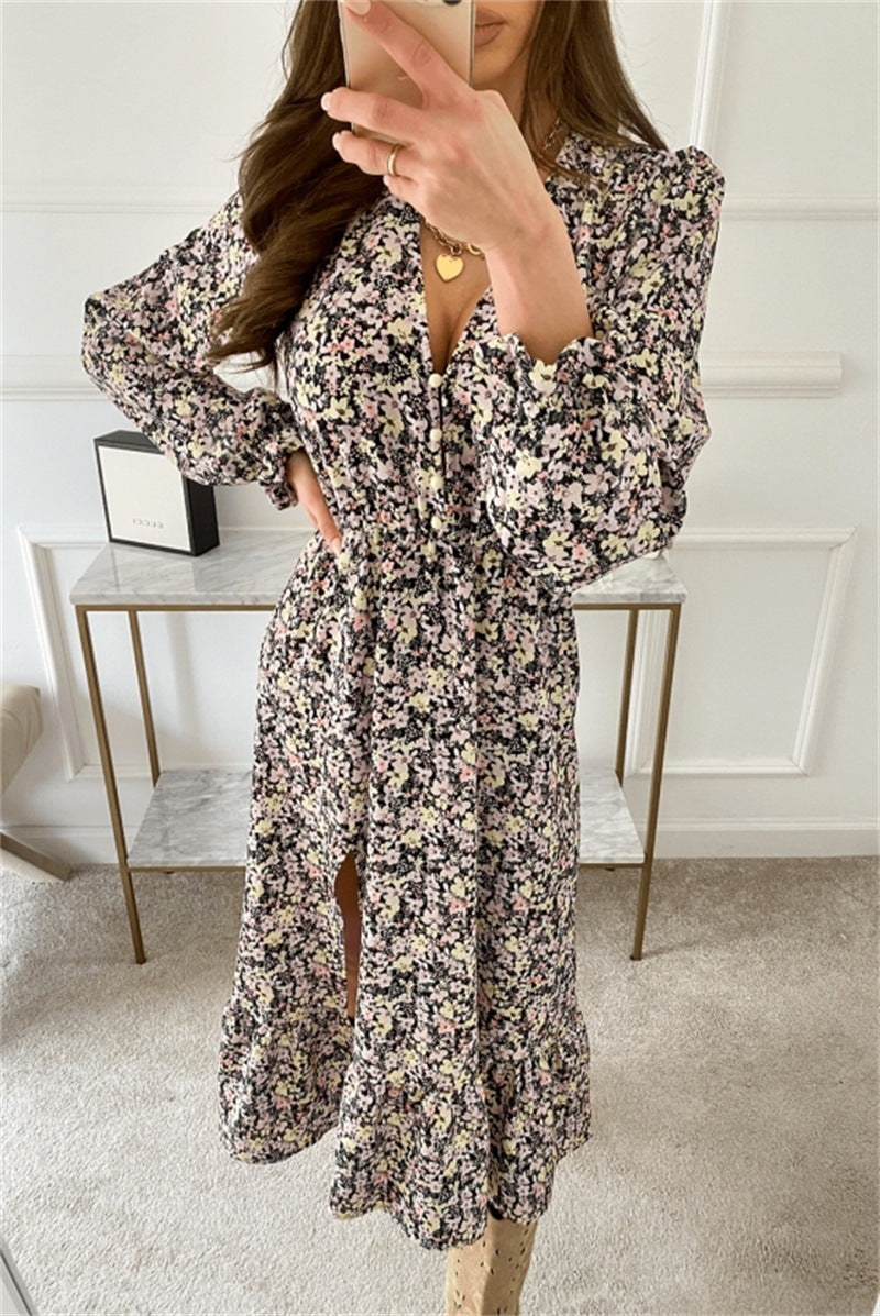 Edgewater Botanical Smocked Midi Dress