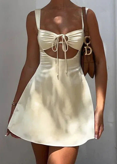 Tie Cutout Front Mini Dress