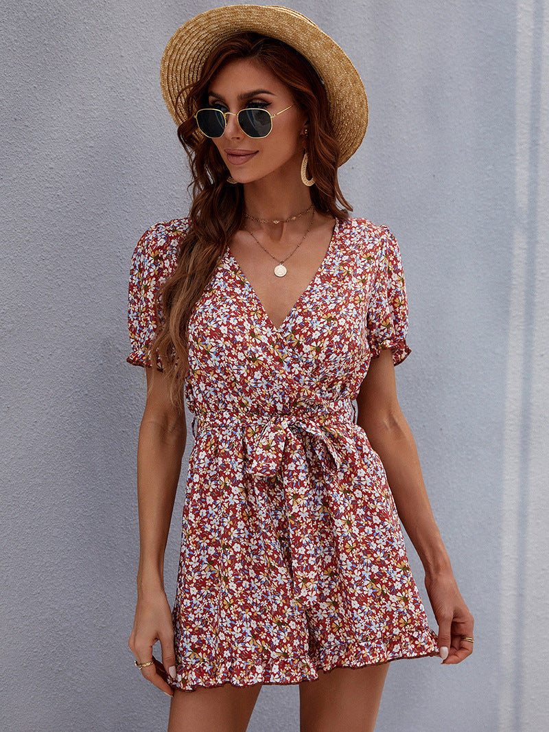 Printed Snider Button Down Babydoll Dress