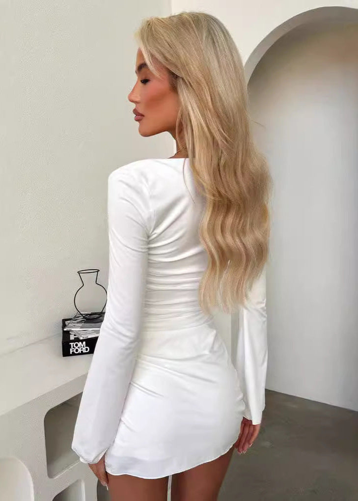 Ruched Celeste Long Sleeve Mini Dress