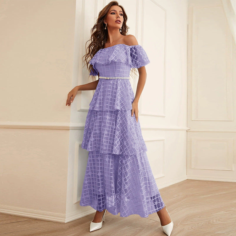 Maxi Dress High Waist off Neck Slim Chic Dress