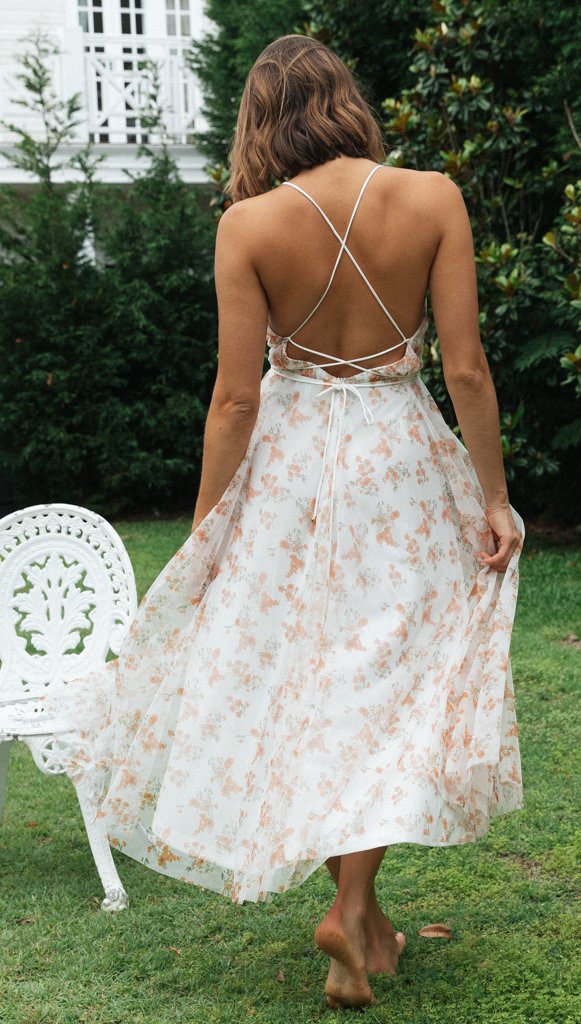 Melancholy Bloom Smocked Midi Dress