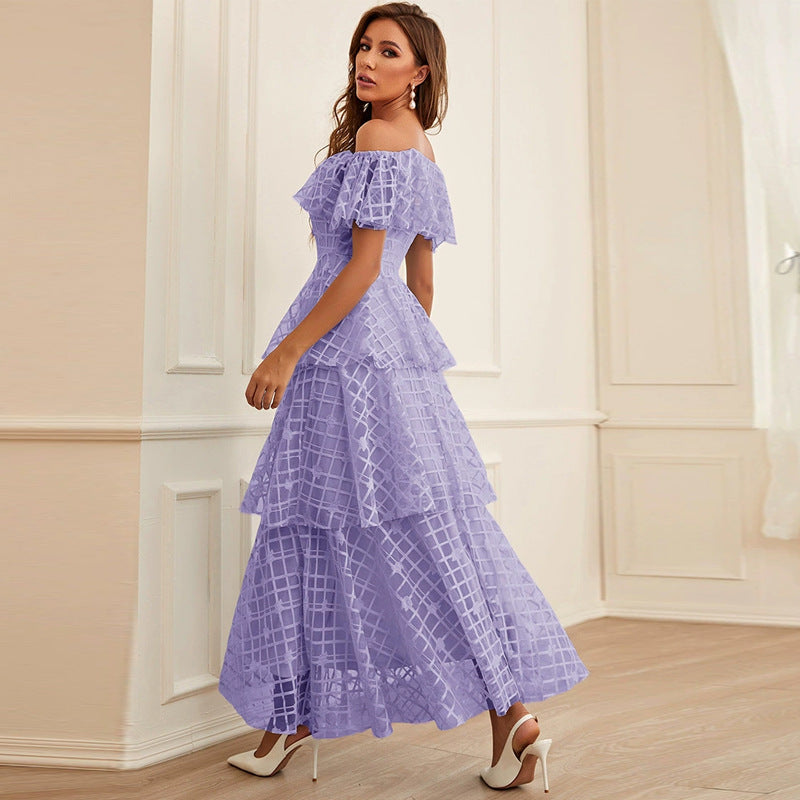 Maxi Dress High Waist off Neck Slim Chic Dress