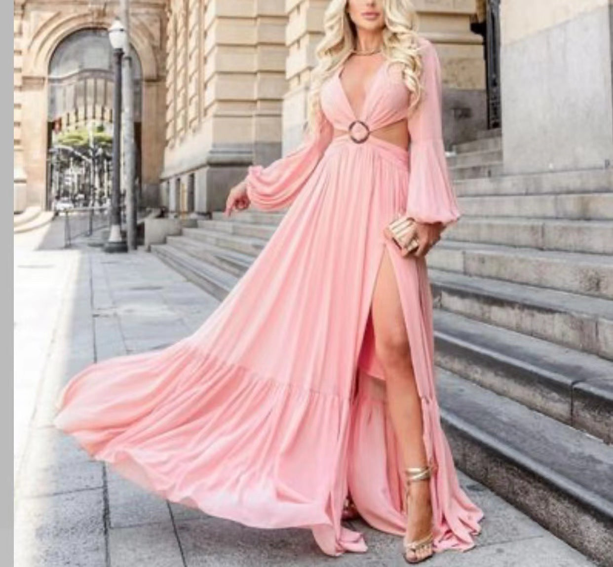 Veronique Cotton Blend Cutout Maxi Dress Orchid FINAL
