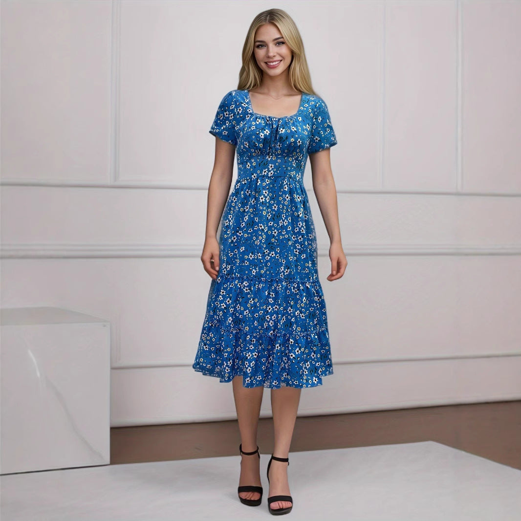 Cecilia Minimalist Women's Floral Pleated Maxi Dress Boutique Edit
