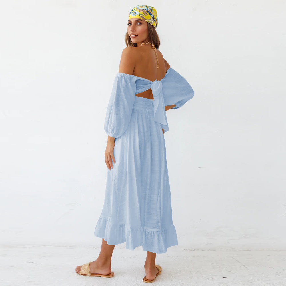 Puff Samantha Sleeve Midi Dress French Blue