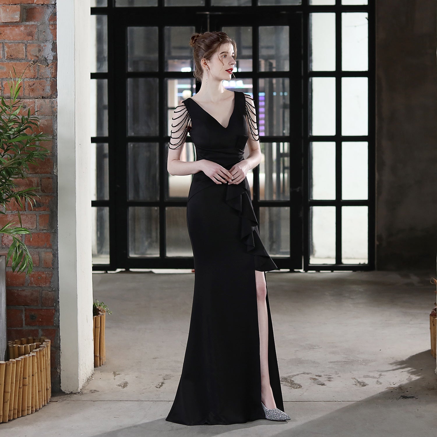 Toast Dress Bride Extended Sling Appreciation Dinner Slim-Fit Fishtail Wedding Car Model Exhibition Dress