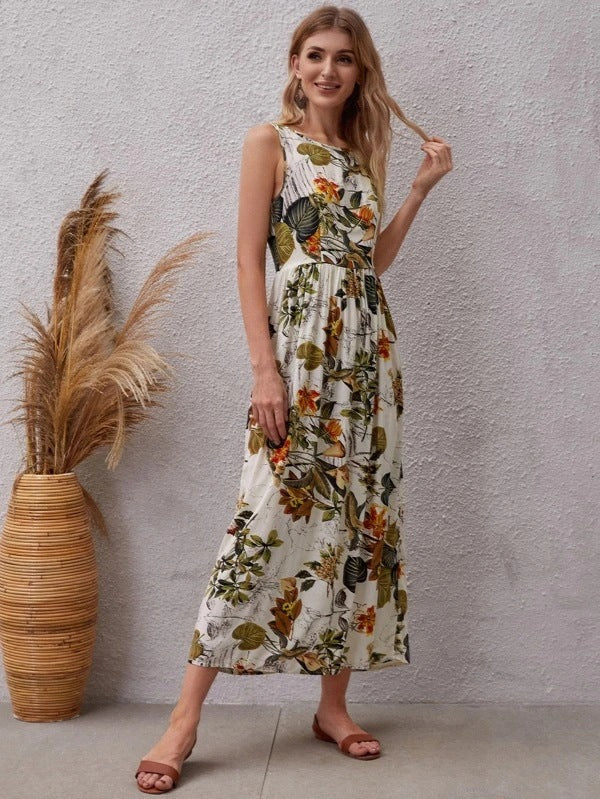 Lester Flower Smocked Midi Dress
