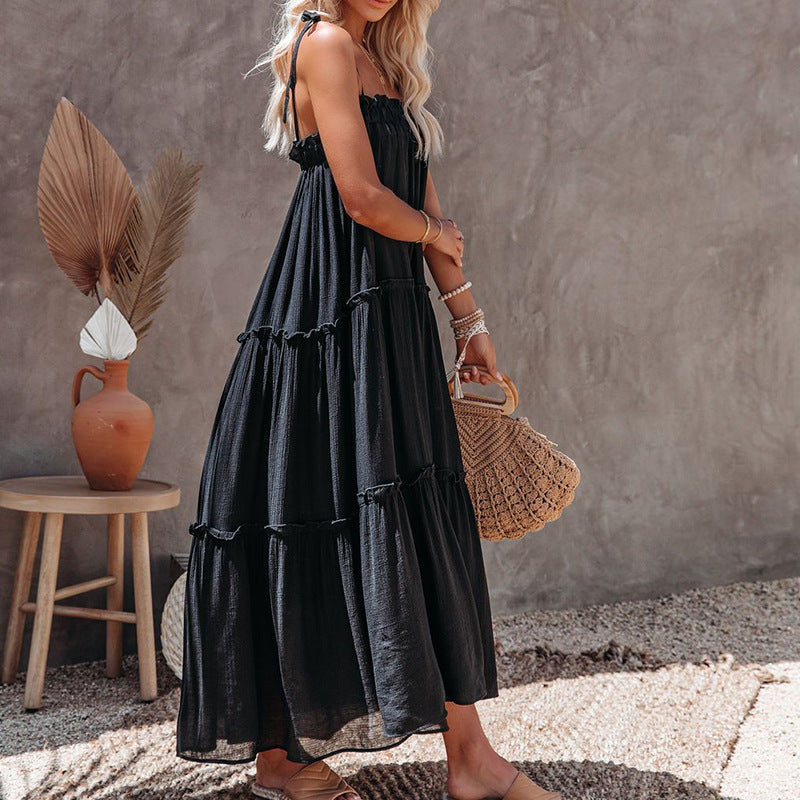 Tie Yancy Strap Wrap Midi Dress