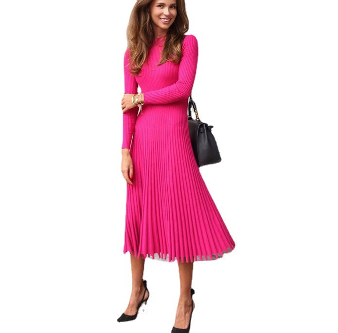 Pleated Laurie Cutout Midi Dress Magenta