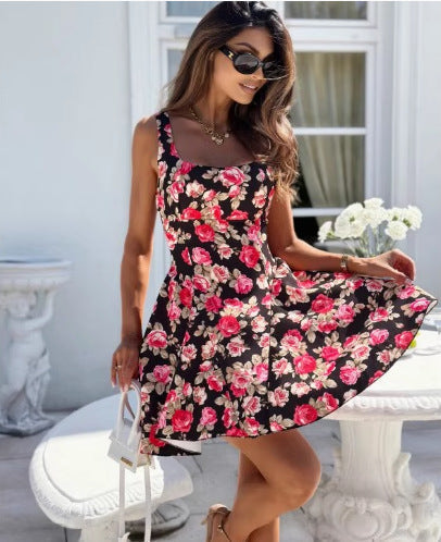 Sol Premium Women's Botanical Backless Mini Dress Everyday Luxe Edit