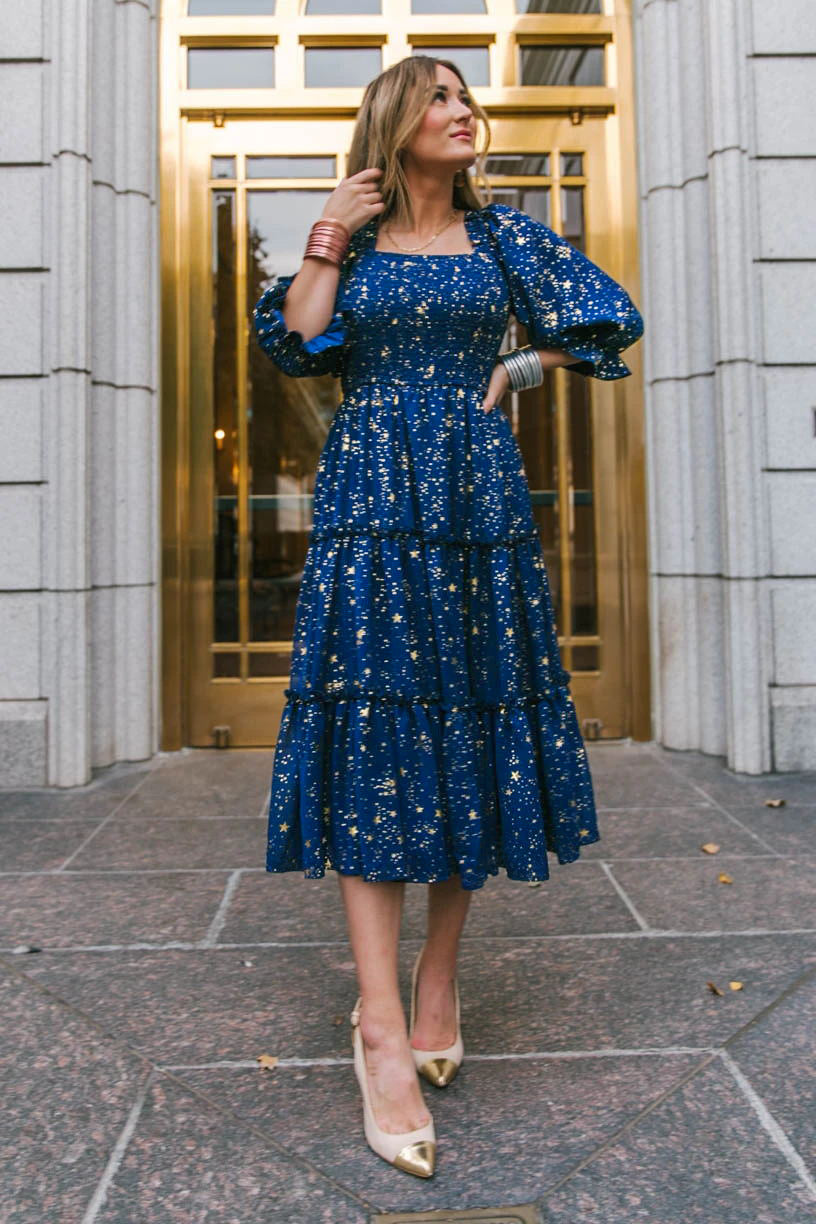 Printed Rivermark Ruffle Tiered Dress