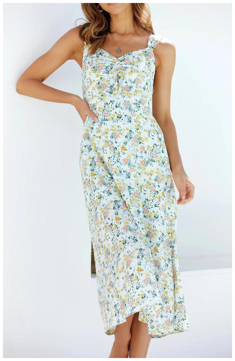 Tiered Cornfield Tassel Midi Dress