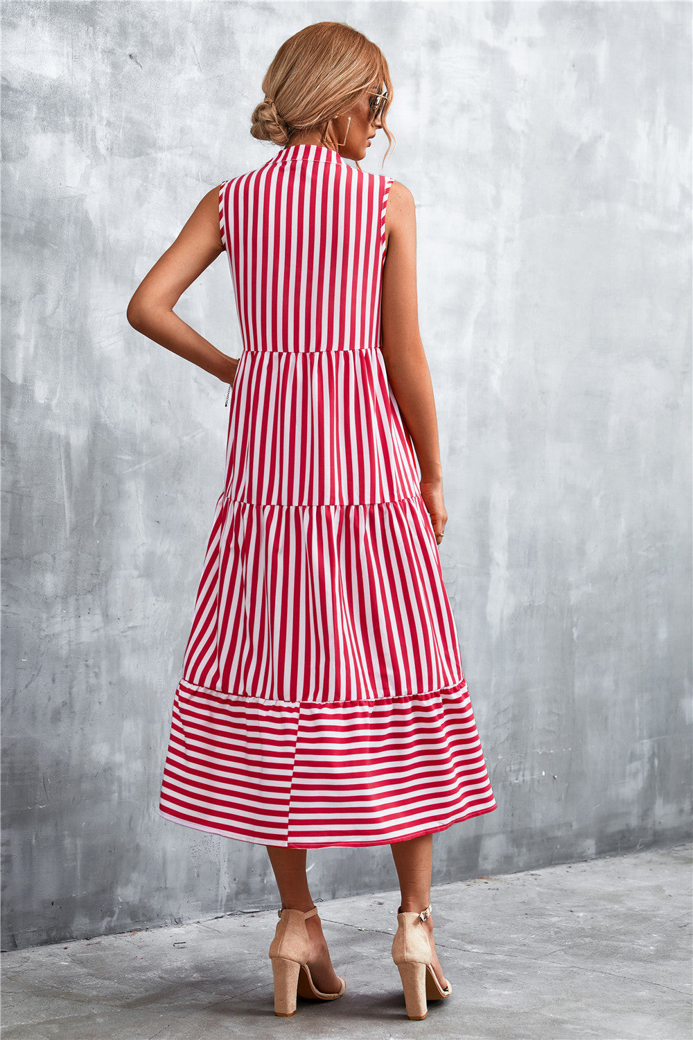 Cotton Jax Blend Embroidered Woven Midi Dress