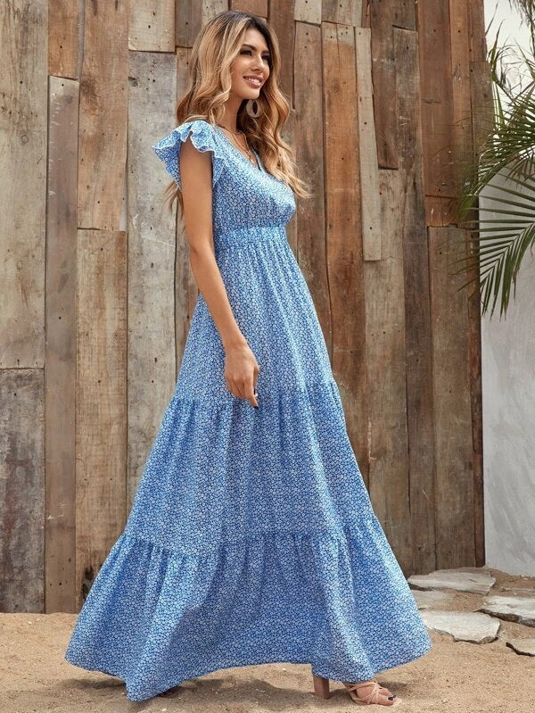 Watertown Bloom Tie Back Midi Dress