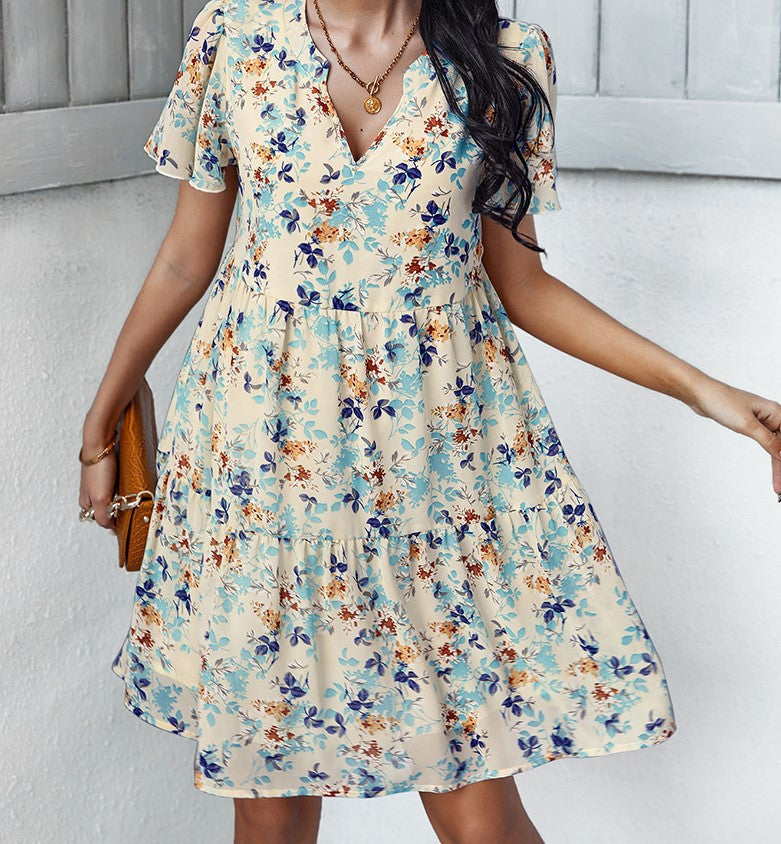 Follow Through Flower Tiered Midi Dress