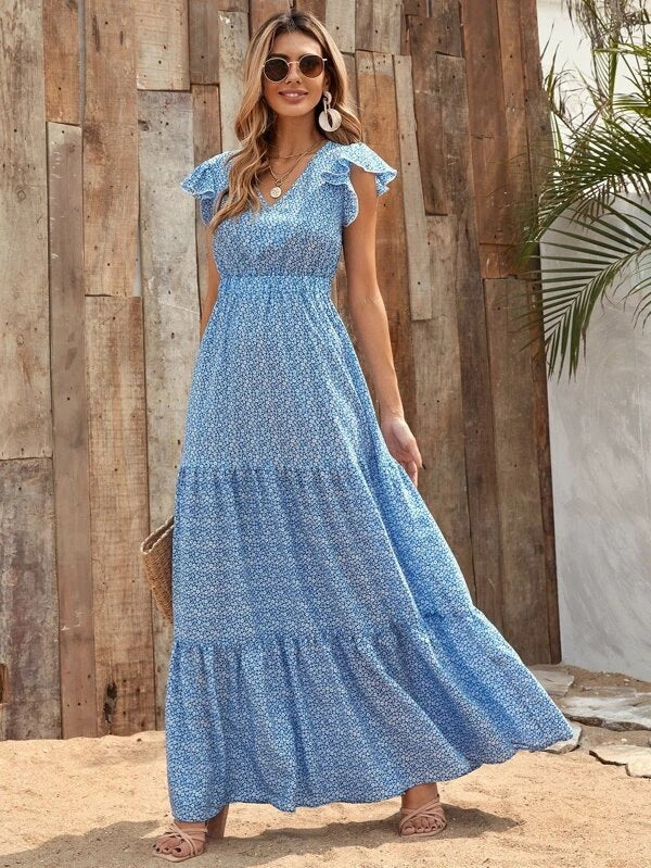 Watertown Bloom Tie Back Midi Dress